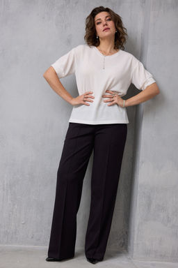 Брюки BegiModa 6079 чёрный баклажан