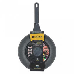 Сковорода с антипригарным покрытием Denim д24см, s4мм, индукционное дно д17см, s1,5мм, литой алюминий, 2-х слойное антипригарное покрытие WISTONE с эффектом гранитной крошки, бакелитовая ручка с покрытием soft-touch, Regent (Китай) Подходит для - Домашняя мода фото 6
