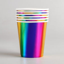 Цена за 2 шт. Стакан бумажный, набор 6 шт., радужный