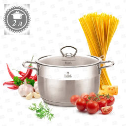 Кастрюля 2л из нержавеющей стали со стекл. кр., 16х10,5 см (R-20)