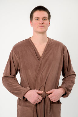 Халат мужской из махры Ренат светло-коричневый - Амадэль фото 7