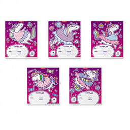 Цена за 200 шт. Тетрадь школьная ученическая ErichKrause Единорожка, 18 листов, линейка (в плёнке по 10 шт.)  фото 2