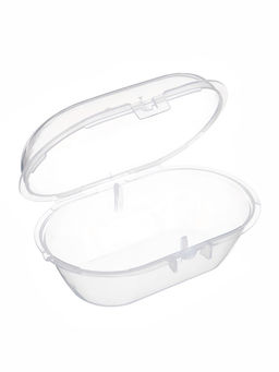 Соски-пустышки, от 0 мес., латекс, классические, в контейнере, набор из 2 шт., серо-синий/серый, M&B