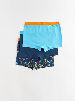 Bask?l? Pamuklu Erkek ?ocuk Boxer 3l? - Waikiki фото 2