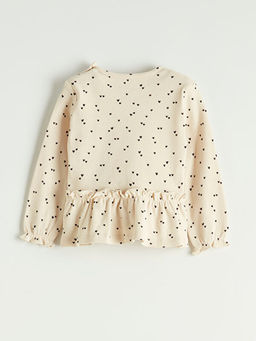 Bisiklet Yaka Kalp Desenli K?z Bebek Tak?m