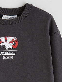 Bisiklet Yaka Pokemon Bask?l? Erkek ?ocuk Sweatshirt