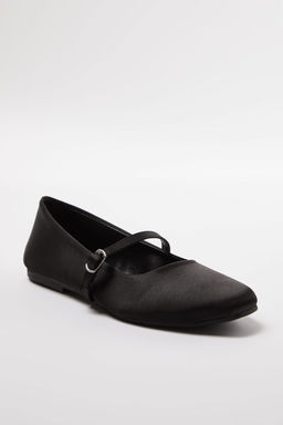 Trendyol Shoes Siyah Saten Mary Jane Bantl? Badem Burun Kad?n Babet TAKAW25BE00005 - Trendyolmilla фото 10