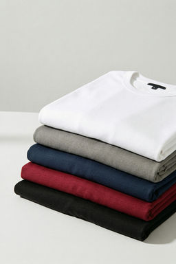 Siyah-Beyaz-Antrasit-Bordo -Lacivert Slim/Dar 5li Basic %100 Pamuklu T-shirt TMNAW20TS0243