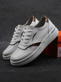 03-C930-9A WHITE Полуботинки спортивные женские (натуральная кожа)