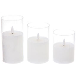 Сувенир с подсветкой "Свеча - Тайна" 7,7*10/12,5/15 см (набор 3 шт) с пультом д/у