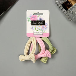 Цена за 4 шт. Резинки для волос «Сильва», набор 3 шт., бантик, 4 см