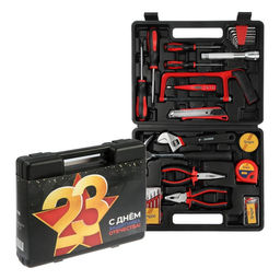 Набор инструментов в кейсе ТУНДРА 23 ФЕВРАЛЯ, в подарочной упаковке, 31 предмет