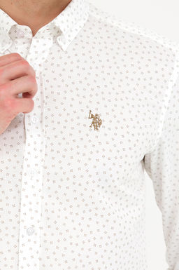 U. S. Polo Assn / Мужская бежевая рубашка с длинным рукавом - U.s. polo assn фото 7