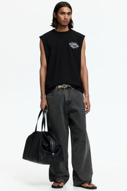 Camiseta sin mangas con motivo estampado Loose Fit - H&m фото 5