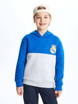 Real Madrid Bask?l? Uzun Kollu Erkek ?ocuk Hoodie - Waikiki фото 3