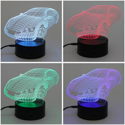 Цена за 2 шт. Светильник ночник "3D-Тачка" на пластиковой подставке, с включателем USB