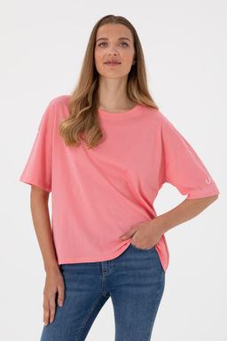 Kad_n Pembe Oversize Bisiklet Yaka Ti__rt Sepette S_rpriz _ndirim