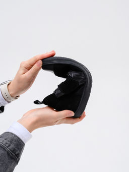 Ботинки женские демисезонные черные 206.NATAbl.Черная кожа+черная замша/Байка