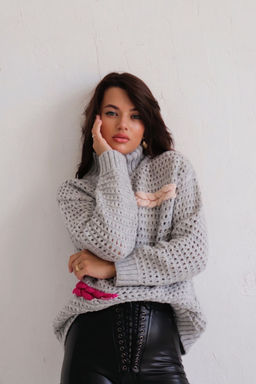 Martichelli Свитер светло-серый с перьями  фото 22