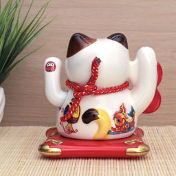 Фигурка Кот манэки-нэко 12х12х13,5 см / 0611-0616 /уп 36/на солнечной батарее - ГалеонТрейд фото 10