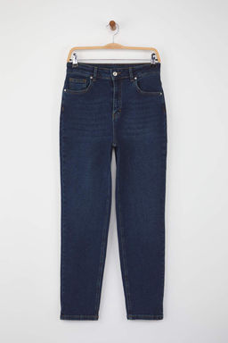Koyu Mavi More Sustainable Yuksek Bel Esnek Comfort Yeni Mom Jeans TWOAW26JE00057