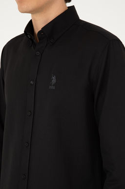 Мужская черная базовая рубашка с длинным рукавом - U.s. polo assn фото 7