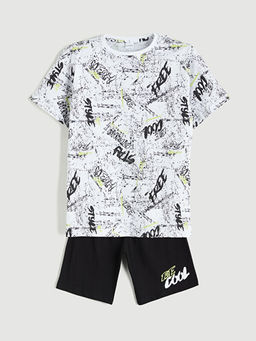 Bisiklet Yaka Erkek ?ocuk ?ortlu Pijama Tak?m?