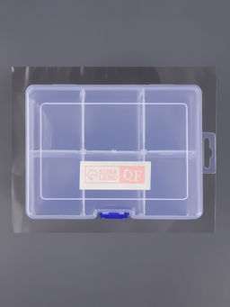 Органайзер для хранения мелочей, 6 ячеек, 16.5×12×5.8 см, прозрачный