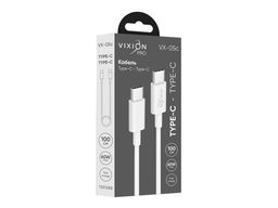 Кабель Type-C - Type-C, 1 м, "Vixion VX-05c" (GS-00028902) белый, 3А, 60W