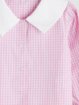 Bebe Yaka Ekose K?z ?ocuk G?mlek