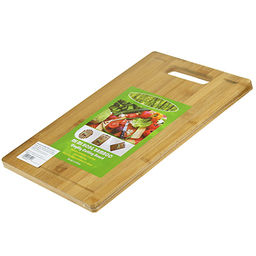 Доска разделочная бамбуковая 20х30х1,8см "Марсель" с вырубной ручкой, с желобком (Китай)