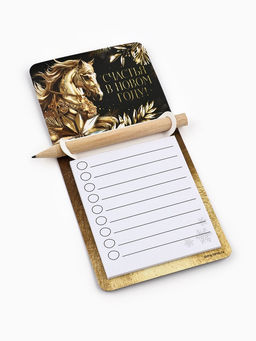 Цена за 5 шт. Магнит с блоком и карандашом Новогодний, МИКС