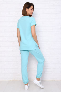 Костюм женский трикотажный мод. 2002 ТрК. Цвет:светло-бирюзовый - Стильб фото 2