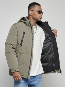 Куртка спортивная мужская зимняя с капюшоном серого цвета 8360Sr - Wonderrman фото 13