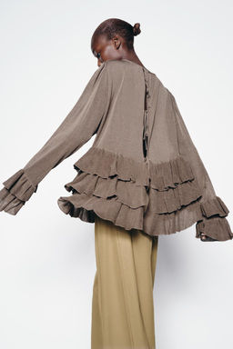 FINE KNIT RUFFLED SWEATER - Zara фото 3