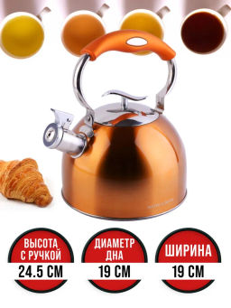 30961 Чайник 2,5 л со свистком нерж MB (х12) - Mayer&boch фото 7