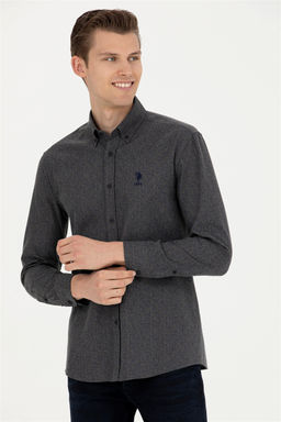 Мужская темно-синяя рубашка с длинным рукавом - U.s. polo assn фото 10