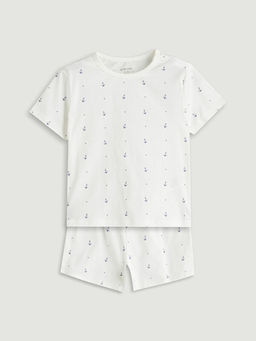 Bask?l? Erkek Bebek Ti??rt ve ?ort 2li