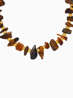 Браслет, длина 16 см, коричневый, золотой