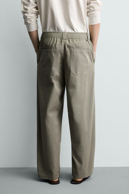 PANTAL?N RELAXED FIT ALGOD?N / Khaki claro - Zara фото 3