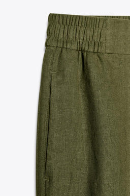 WIDE-LEG LINEN-BLEND TROUSERS - Zara фото 6