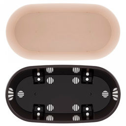 Горшок для цветов пластмассовый "Лея" 4л, 30х14,5х14см, овальный, со вставкой, с автополивом, бежевый (Россия)