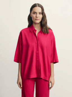 Льняная рубашка свободного кроя / Zarina фото 3