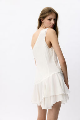 Vestido de un hombro con falda de volantes - H&m фото 5