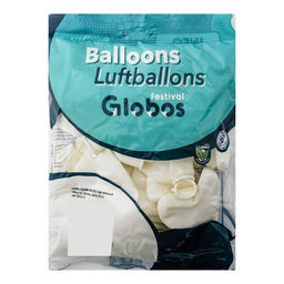 Шар латексный 12", сердце, пастель, набор 25 шт., цвет белый