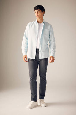 Брюки-чиносы узкого кроя из габардина и парусины