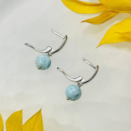 Серьги с камнем Ларимар - Радуга самоцветов фото 3