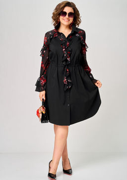 Платье EVA GRANT 7229 черный+принт