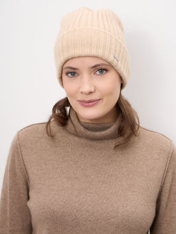 Шапка из кашемира 04336 бежевая