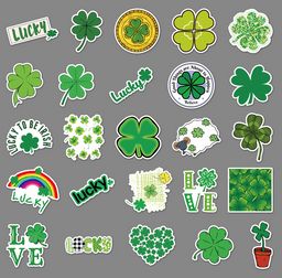 Набор наклеек/стикеров на ноутбук, телефон, компьютер 50 шт. Клевер удачи (2676) - Мой органайзер фото 3